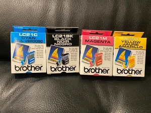NEW Genuine Brother LC21BK LC21M LC21Y LC21C Ink Cartridges LOT of 4 SEALED - Picture 1 of 2