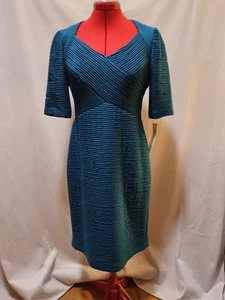 NEU Maggy London türkis Samt Plissee A-Linie Kleid. Größe 6 - Bild 1 von 10