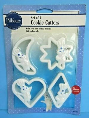 Cortadores de galletas Pillsbury Doughboy FS NUEVO EN PAQUETE (juego de 4) - Poppin' Fresh 1992 Foto 1 de 3