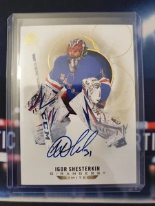 2020-21 SP Authentic Igor Shesterkin Limited Auto (2024-25 Update) #9 Rangers - Picture 1 of 2