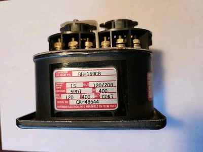 HARTMAN CONTACTOR PN BH-169CB, 15A, 120/208V, 400HZ, 120V/400HZ COI L, NOS. - Image 1 of 3