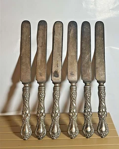 1835 Wallace Silverplate Dinner Knives | Vintage Besteck | 6er Set | Ornate Pa - Bild 1 von 3