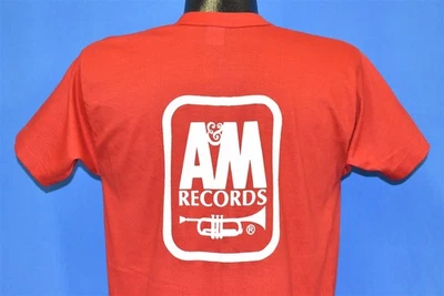 De colección Años 70 A&M RECORDS TROMPETA RUSSELL ATLÉTICO A M ROJO ALGODÓN AM Camiseta MEDIANA M Foto 1 de 4