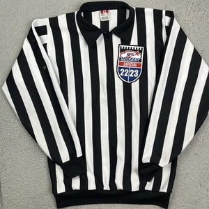CCM Hockey Jersey Mens Black White Striped Official Referee USA 2022 2023 Medium - Picture 1 of 8