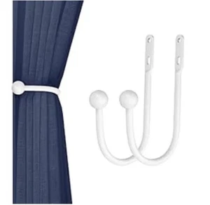 Curtain side hook holders - White tie backs for drapes - NEW - Picture 1 of 3