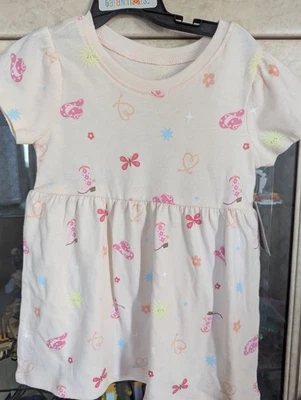 Nuevo Vestido Estampado Garanimals Bebé Niña, Crema, 12 Meses, Sombrero de Vaquero, Botas Foto 1 de 4