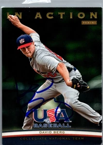 2013 Panini USA Baseball #3 David Berg in Aktion signiert/AUTO USA Baseball - Bild 1 von 2
