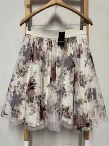 Torrid Damen Übergröße 2X elfenbeinfarben Blumenmuster Tüll voller Mini-Skaterrock - Bild 1 von 9