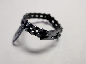 Monster High Frankie Stein 1st Wave Black Silver Belt Chain Lightning Bolt - Picture 1 of 5