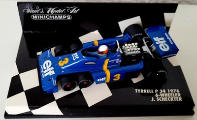 MINICHAMPS  1:43  J. SCHECKTER  TYRRELL P34  6 WHEELER  1976  " ELF "  FORMEL 1 - Bild 1 von 3