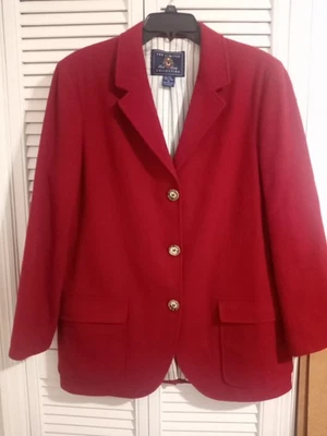 The Limited Vtg Wool Cashmere Bld Button Front Coat Blazer Red Women’s Size Med  - Image 1 of 4