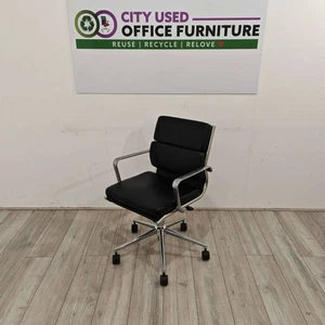 Dynamic Executive Conference Chair, Black Leather, Chrome Swivel Base - Picture 1 of 1
