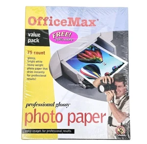 Officemax Premium Glossy Inkjet Photo Paper 75 Sheets 8.5x11" 9 Mil Professional - Picture 1 of 12