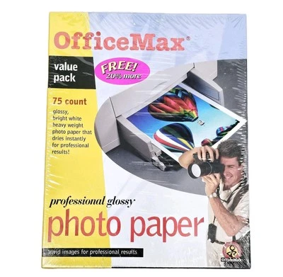 Officemax Premium Glossy Inkjet Photo Paper 75 Sheets 8.5x11" 9 Mil Professional - Image 1 of 4