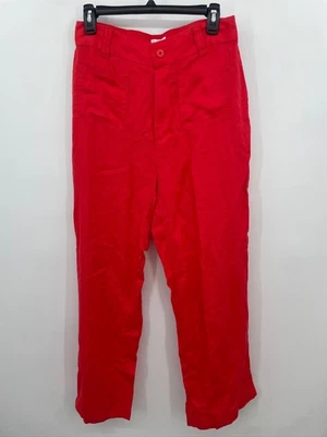 NWT nicole miller pants 100% linen size women's US 8 red pockets - Image 1 of 4