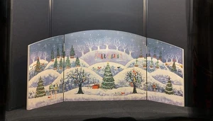 De Colección Departamento 56, Madera de Navidad, Telón de Fondo Polo Norte Pantalla Plegable de 3 Paneles - Imagen 1 de 9