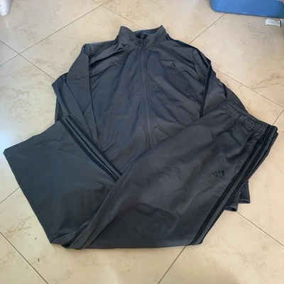 Adidas Track Suit Jacket And Pants Full Zip Gray Men's Size L/XL - Image 1 of 4