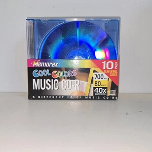 Memorex Music CD-R Cool Colors 10pz 40X 700MB 80min Registrabile Scatola Aperta - Foto 1 di 3