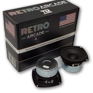 2 Pack RetroArcade.us 4 In Round woofer HiFi Stereo Jamma Speaker 30W RMS 8 ohm - Picture 1 of 2
