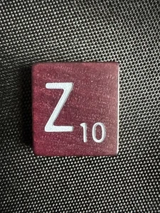 VTG Scrabble Game Deluxe Edition Replacement Red Letter Tile “Z” Only - Maroon - Picture 1 of 2