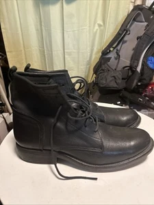 Vintage Shoe Company Lace up Boots light Black Leather, 10.5 M, Made in USA - Picture 1 of 16