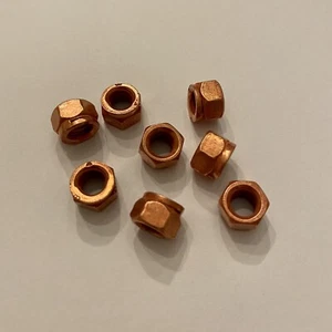 8 Stück Kupfermutter M6 SW9 mit Schlitz selbstsichernd Thermag Auspuff Krümmer - Bild 1 von 3