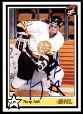 1990-91 7th Inning Sketch OHL Tony Iob Auto Kingston Frontenacs #60 NO COA