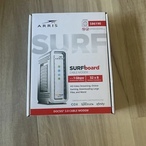 ARRIS SB6190 Surf Board DOCSIS 3.0 Cable Modem 1 gbps, 32x8 - Picture 1 of 4