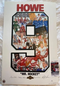 Autographed Gordie Howe Mark Marty Colleen Poster Red Wings 28X27 JSA Certified - Picture 1 of 3