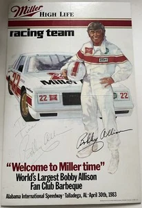 Miller High Life Bobby Allison Mounted Poster 1983 - Picture 1 of 1