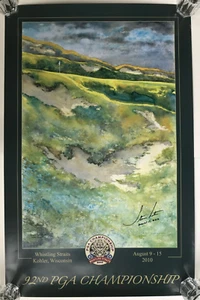 2010 PGA Championship Poster Steve Lotus Signed Dated Whistling Straits 18x28 - Picture 1 of 12