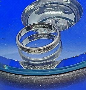 Vtg Art Deco Etched Platinum Orange Blossom Wedding Eternity Band Ring Size 6 