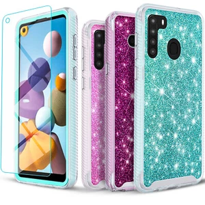Funda protectora de diamante brillante para teléfono Samsung Galaxy A21 + protector de vidrio templado - Imagen 1 de 27