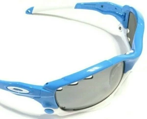 OAKLEY RACING JACKET SUNGLASSES Glacier Blue w/ Black Iridium Polarized Lenses - Picture 1 of 8