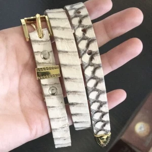 Cobra  Snakeskin Cowboy Hat Band Gold Plated 3 Piece Buckle Set  Handmade 26” - Picture 1 of 2