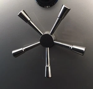 Idaho.  Safe Handles.  Premium Black Chrome 5 Spoke Safe Handle - Picture 1 of 5