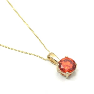 Pendant Gold Diamond Unique 1ct Fire Opal Solid Hallmarked Gold - Picture 1 of 11