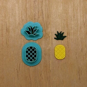Ananas & Blätter 2-teiliges Cutter-Set - ideal für Keramik, Kekse, Ton, Fondant - Bild 1 von 4