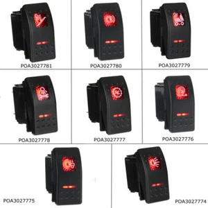 12V/24V Rot Wippschalter Wippenschalter LED beleuchtet Einbauschalter Auto KFZ - Bild 1 von 74
