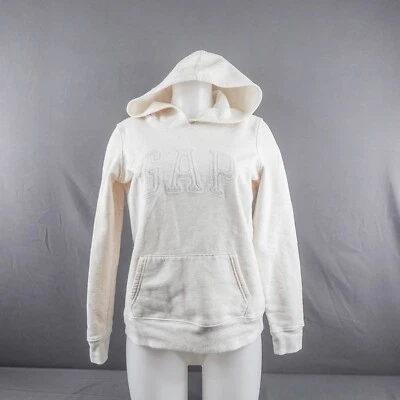 GAP Womens Sweatshirt Medium Oatmeal Tan Logo Hoodie Minimalist Cozy Loungewear - Изображение 1 из 4