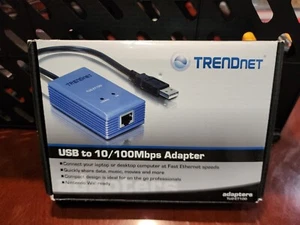 TRENDnet TU2-ET100 Fast Ethernet Adapter USB 2.0 to 10/100 Nintendo Wii Ready - Picture 1 of 14