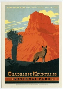WPA-style Postcard - Guadalupe Mountains National Park - Matte Finish 4.5" x 6" - Picture 1 of 2