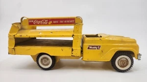 Vintage 1962 Buddy L Yellow Pressed Steel Coca Cola Delivery Truck - Picture 1 of 14