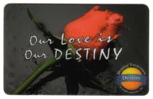 15m rote Rose "Unsere Liebe ist unser Schicksal" PRÄPARAT Telefonkarte - Bild 1 von 1