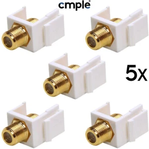 5 x F-Typ Keystone Jack Koaxialkabel Kupplung F-Typ Einsatz Wandplatte Patchpanel - Bild 1 von 3