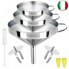 PEMOTech Imbuto da Cucina, 3Pezzi Imbuto in Acciaio Inox con Maniglia e 2 Pezzi