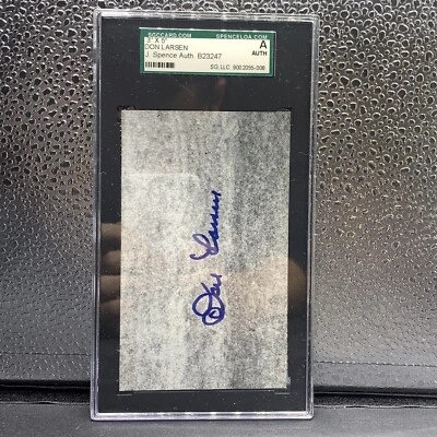 DON LARSEN SIGNED MINT CUT SGC/JSA NEW YORK YANKEES WORLD SERIES Perfect Game - Image 1 of 2