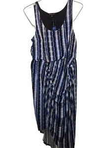 Inc XL NWT Heritage Maxi Dress Noir Stripe Blue Sleeveless Tie Dye Stripe $80 - Picture 1 of 14