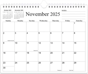 Calendar 2025-2026 - 20 Months Calendar from November 2025 to June 2027, Wall Ca - Picture 1 of 12