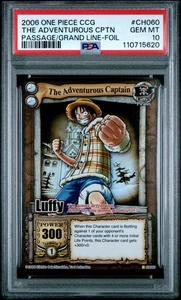2006 One Piece CCG Luffy CH060 THE ADVENTUROUS CAPTAIN GRAND LINE FOIL PSA 10 - Picture 1 of 2